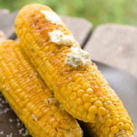 Grilled Corn Recipe with Fresh Cilantro-Lime Butter Image